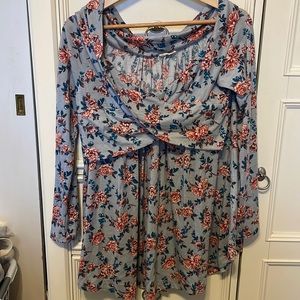 Off the shoulder long sleeve blouse